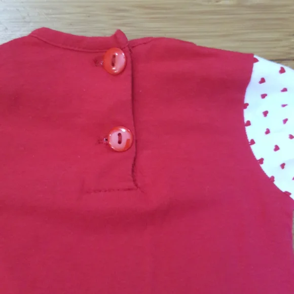 Ricrac and Ruffles Love Letters Valentine's Day girls long sleeved romper - Picture 4 of 9